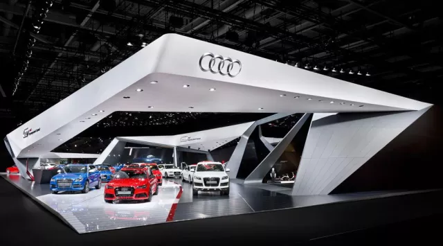 »Dynamic of Balance« – Audi mit neuem Markenraumkonzept auf dem Autosalon 2014 in Paris Bild: »Dynamic of Balance« – Audi mit neuem Markenraumkonzept auf dem Autosalon 2014 in Paris