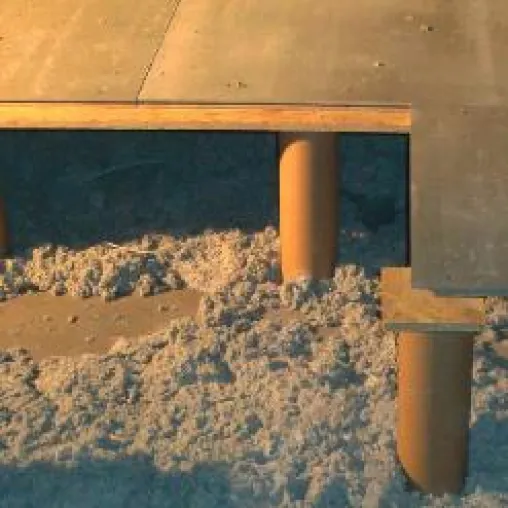 Bild: Passivhausstandard mit Dämmhülsensystem: Geschossdeckendämmung mit Duripanel von Eternit