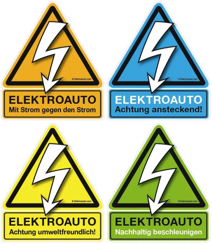 Die 4 verschiedenen Sujets der 11x13 cm großen Sticker.