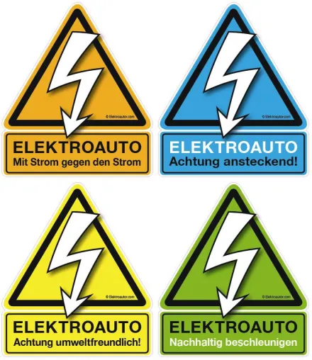 Das österreichische Elektroauto-Pickerl, das vor Elektroautos “entwarnt” Bild: Das österreichische Elektroauto-Pickerl, das vor Elektroautos “entwarnt”
