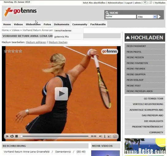 Bild: Erfolgreicher Tennis spielen mit gotennis.de