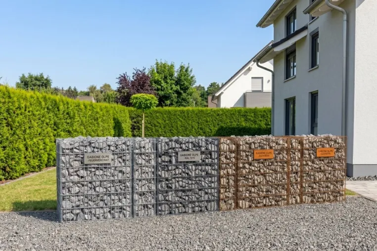 Bild: Die Gabione „Olpe“ setzt als komplett verschweißtes System neue Maßstäbe im Sichtschutzbau