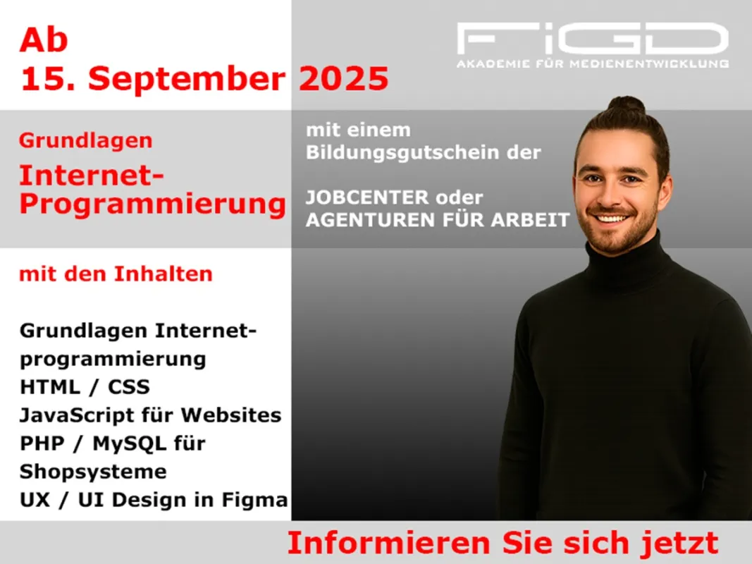 Webdevelopment Weiterbildung bei der FiGD Akademie – online & in Berlin (© FiGD Akademie GmbH)