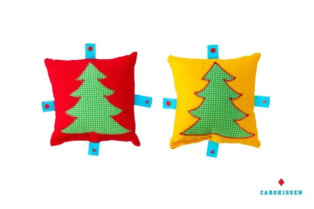 Bild: Nadelt nicht und ist nachhaltig: Tannenbaum mit K(n)öpfchen // flammenhemmende CAROKISSEN mit Geheimtasche