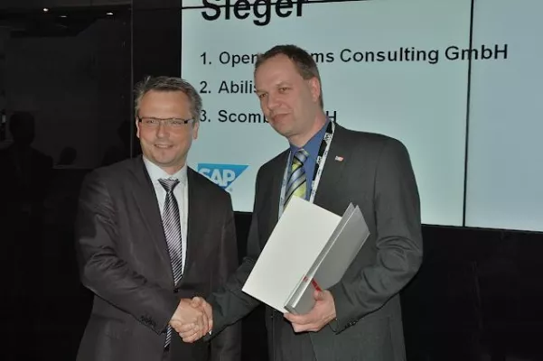 Bild: Die OSC- Open Systems Consulting konnte sich klar durchsetzen und gewinnt das SAP EBM Partner Race 2011