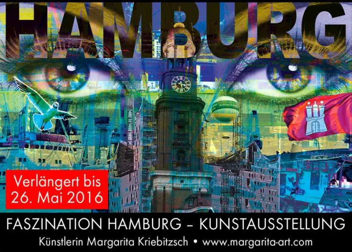 Bild: Verlängerung der Kunstausstellung FASZINATION HAMBURG bis 26.05.2016 - Pop Art von Margarita Kriebitzsch