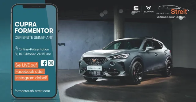 CUPRA Formentor kommt live ins Wohnzimmer Bild: CUPRA Formentor kommt live ins Wohnzimmer