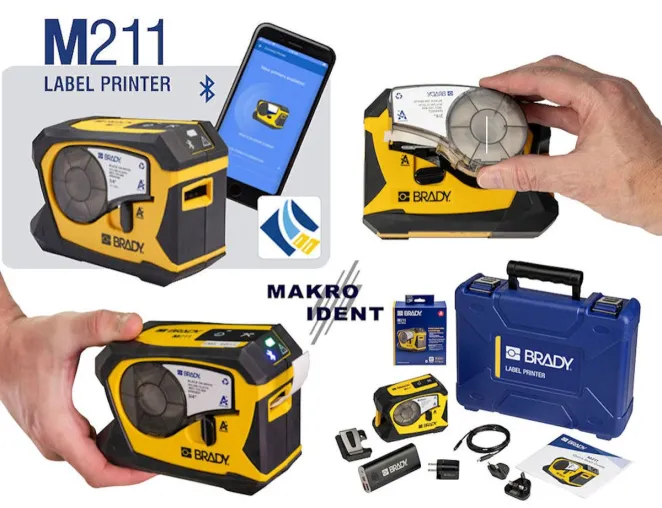 Bild: Sehr robuster, kleiner Handy-Etikettendrucker Brady M211