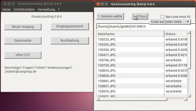Bild: Open-Source-Buchhaltung Gnuaccounting unterstützt OpenOffice 4, DocTag und SEPA-Vorbereitungen