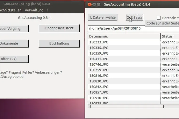 Bild: Open-Source-Buchhaltung Gnuaccounting unterstützt OpenOffice 4, DocTag und SEPA-Vorbereitungen