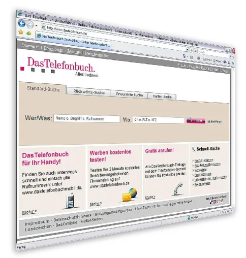 Webservice dastelefonbuch.de glänzt in neuem Design und neuer Funktionalität Bild: Webservice dastelefonbuch.de glänzt in neuem Design und neuer Funktionalität