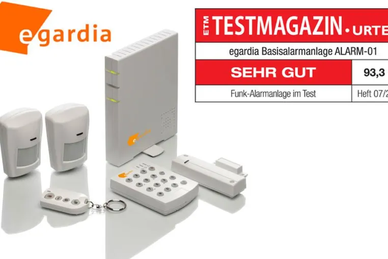 Egardia Do-it-Yourself Funk-Alarmanlage erhält Testergebnis „sehr gut“ Bild: Egardia Do-it-Yourself Funk-Alarmanlage erhält Testergebnis „sehr gut“