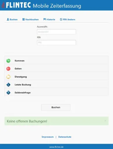 Bild: Zeiterfassung mit der Flintec Web App: Eine mobile Lösung