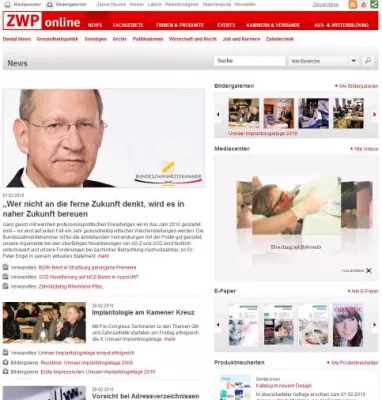 Bild: Relaunch des größten Nachrichten- und Fachportals der Dentalbranche zwp-online.info