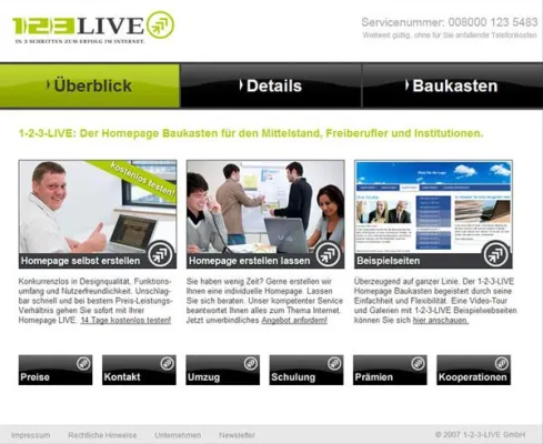 Bild: 1-2-3-LIVE ebnet Mittelstand, Freiberuflern und Institutionen den Weg ins Internet