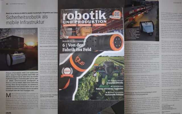 Bild: Quarero Robotics in „robotik und produktion“ vorgestellt: Sicherheitsrobotik als mobile Infrastruktur