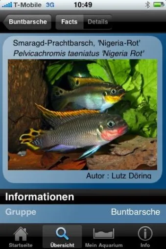 ALex - die iPhone-App für die Zierfischfreunde Bild: ALex - die iPhone-App für die Zierfischfreunde