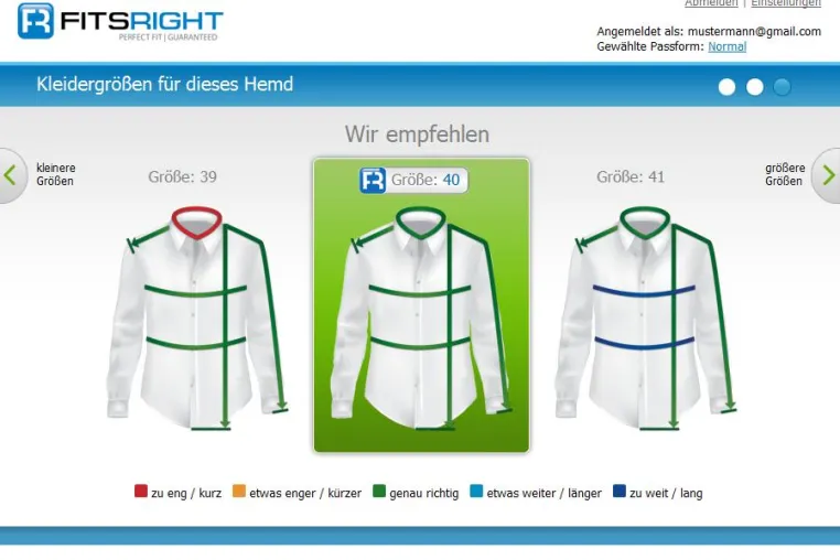 Bild: FitsRight - der revolutionäre Online Größenberater