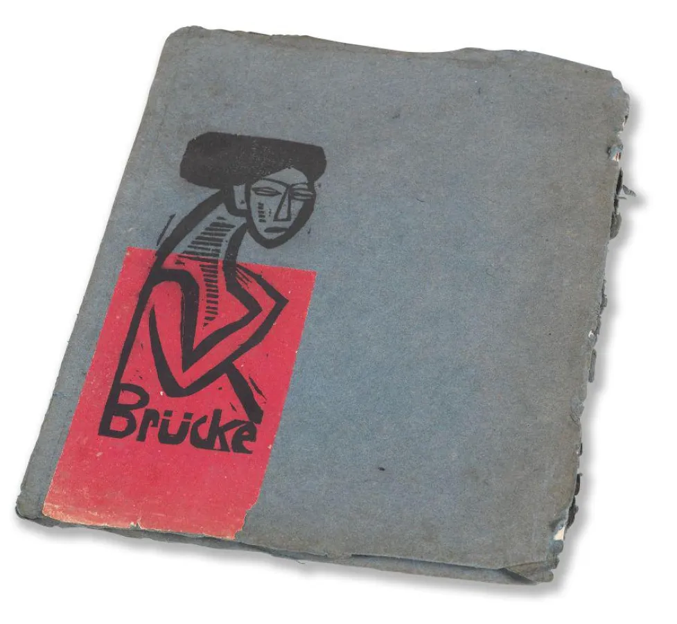 Die Brücke. Künstlerkat. mit 10 O.-Holzschn. von M. Pechstein u.a. Berlin, 1912. Erlös: 27.000 EUR