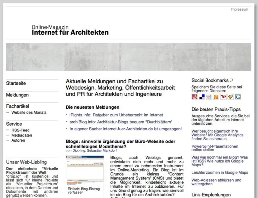 Bild: Online-Magazin für Architekten im neuen Design