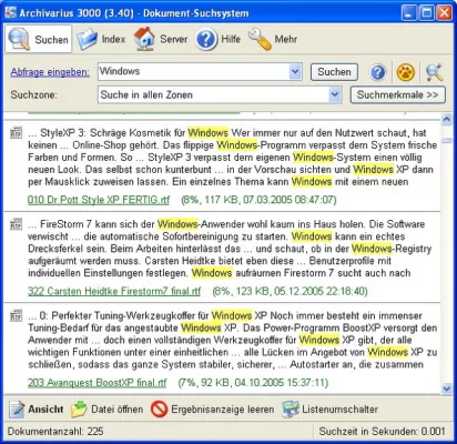Bild: Archivarius 3000 3.41: Die intelligente Desktop-Suche