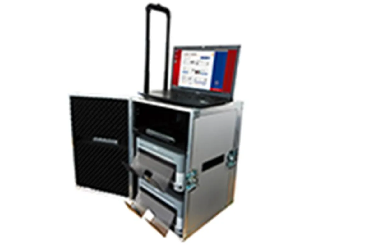 Citizen / Silverlab Flight Case offen mit Druckern CX-W von Citizen und Event-Foto-Lösung auf dem No