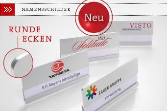 Bild: Neue Namensschilder aus Aluminium mit Eckradius