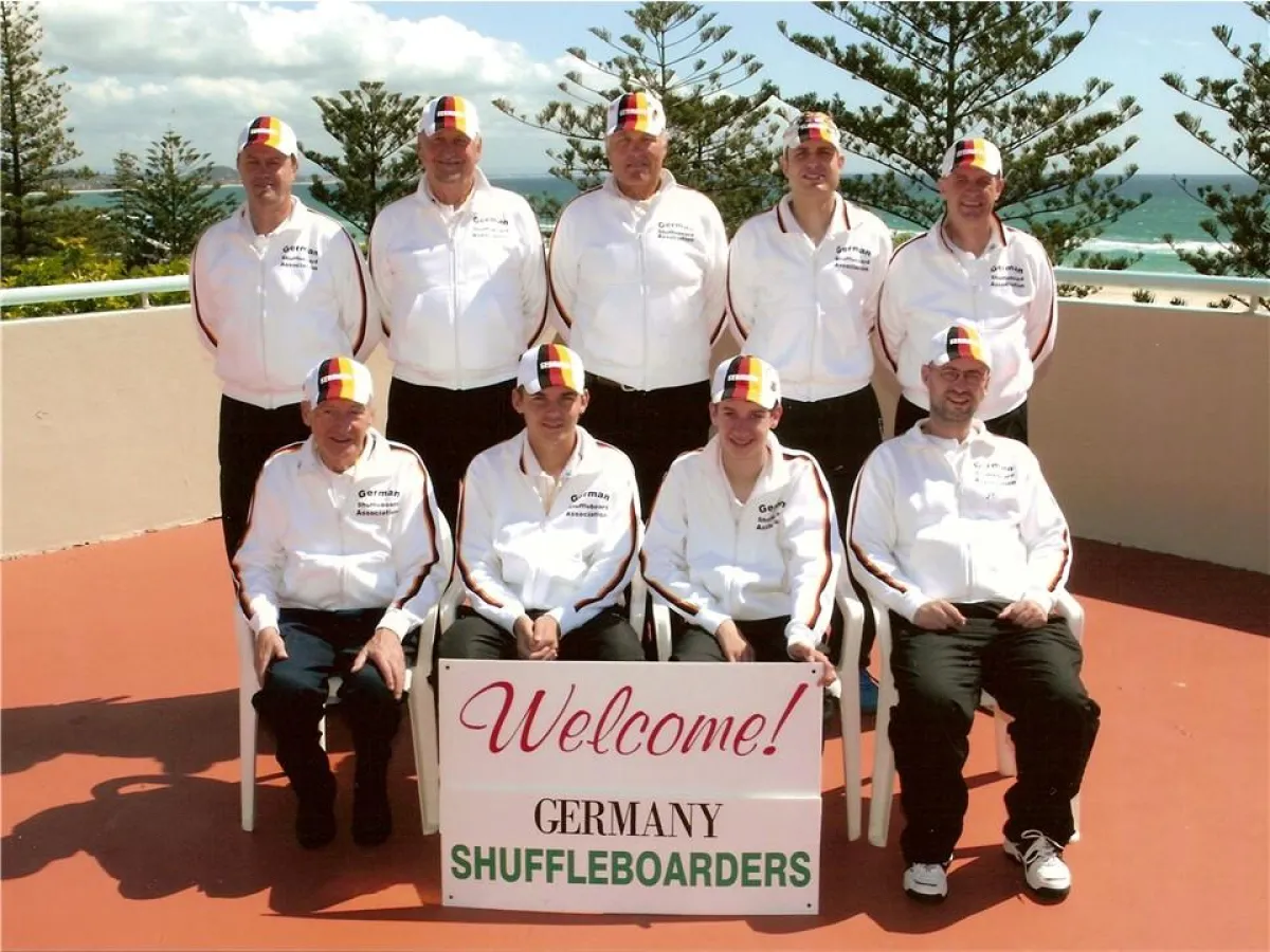 Das erfolgreiche deutsche Herrenteam im Shuffleboard