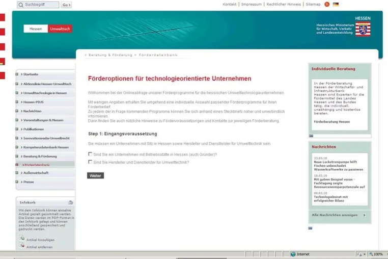 Hessisches Wirtschaftsministerium stellt Datenbank online Bild: Hessisches Wirtschaftsministerium stellt Datenbank online