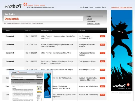 Bild: Wobot – Der etwas andere Veranstaltungskalender