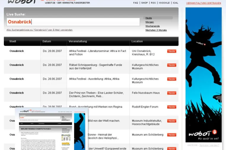 Bild: Wobot – Der etwas andere Veranstaltungskalender