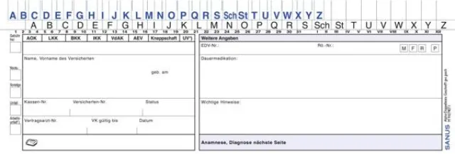 Bild: Patientenkarteikarten für Heilpraktiker und Therapeuten kostenlos