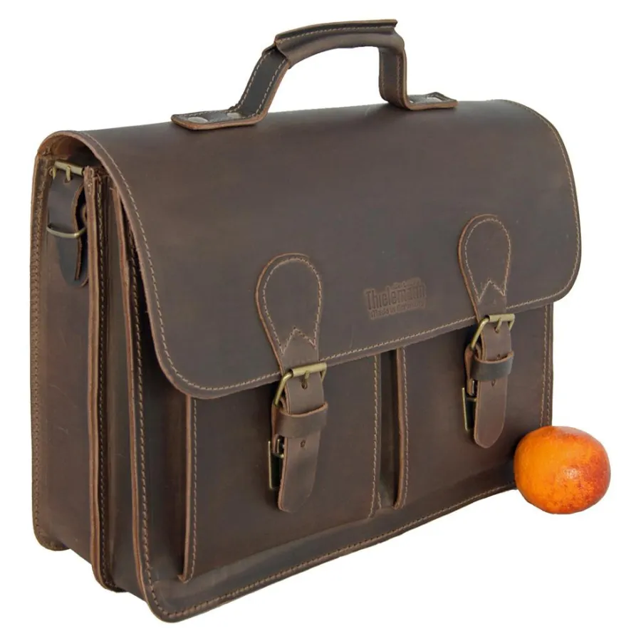 Aktentasche Galileo aus braunem BIO-Leder