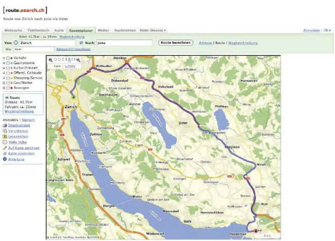 search.ch: Intelligente Via-Funktion in Routenplaner eingebaut Bild: search.ch: Intelligente Via-Funktion in Routenplaner eingebaut