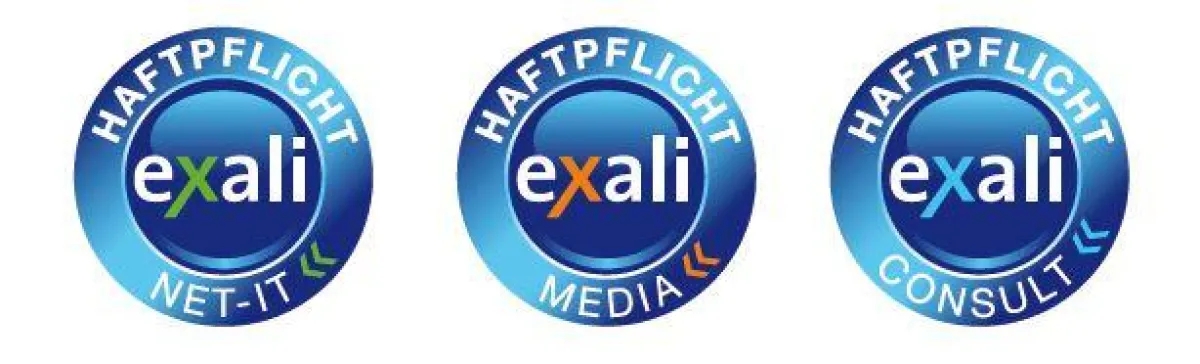 Interaktives Web 2.0-Tool: Das exali Haftpflicht-Siegel.