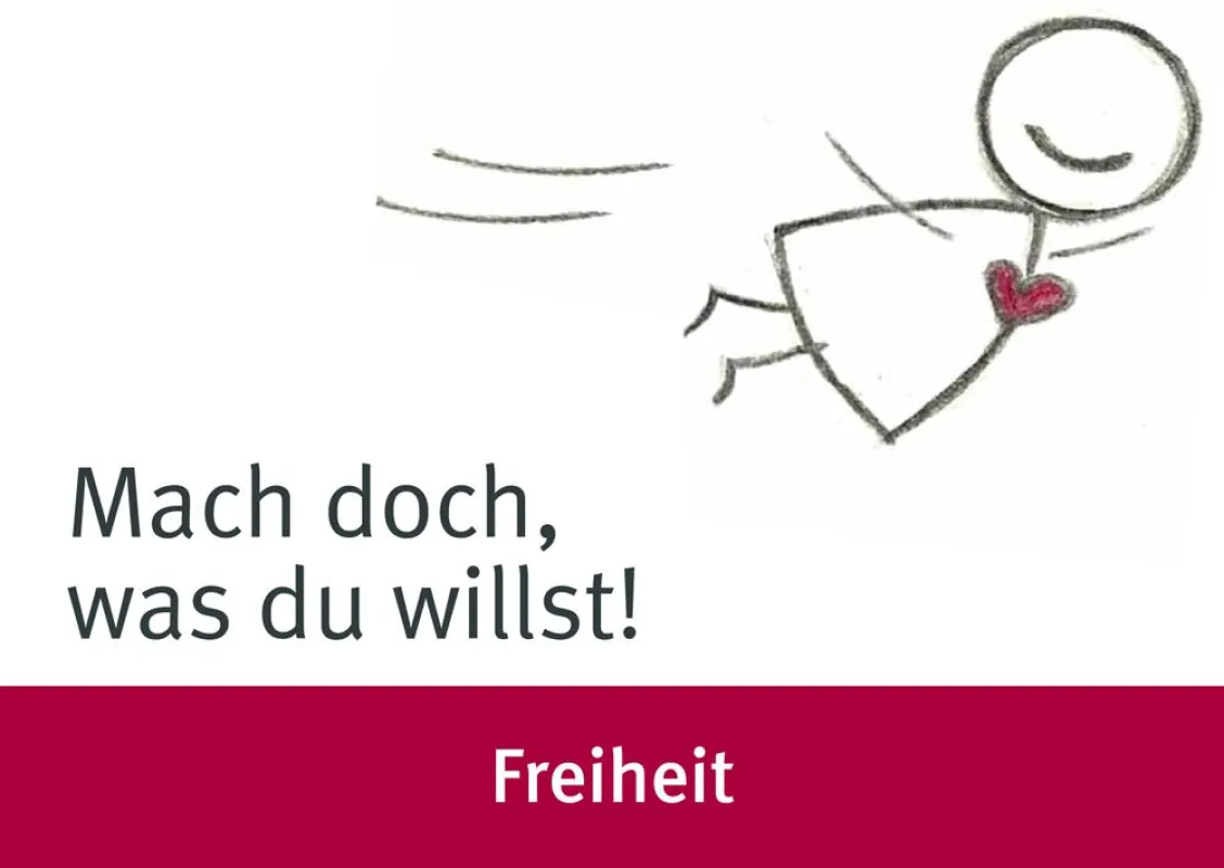 Postkarte mit dem Motto „Mach doch, was du willst“. Grafik: heartleaders