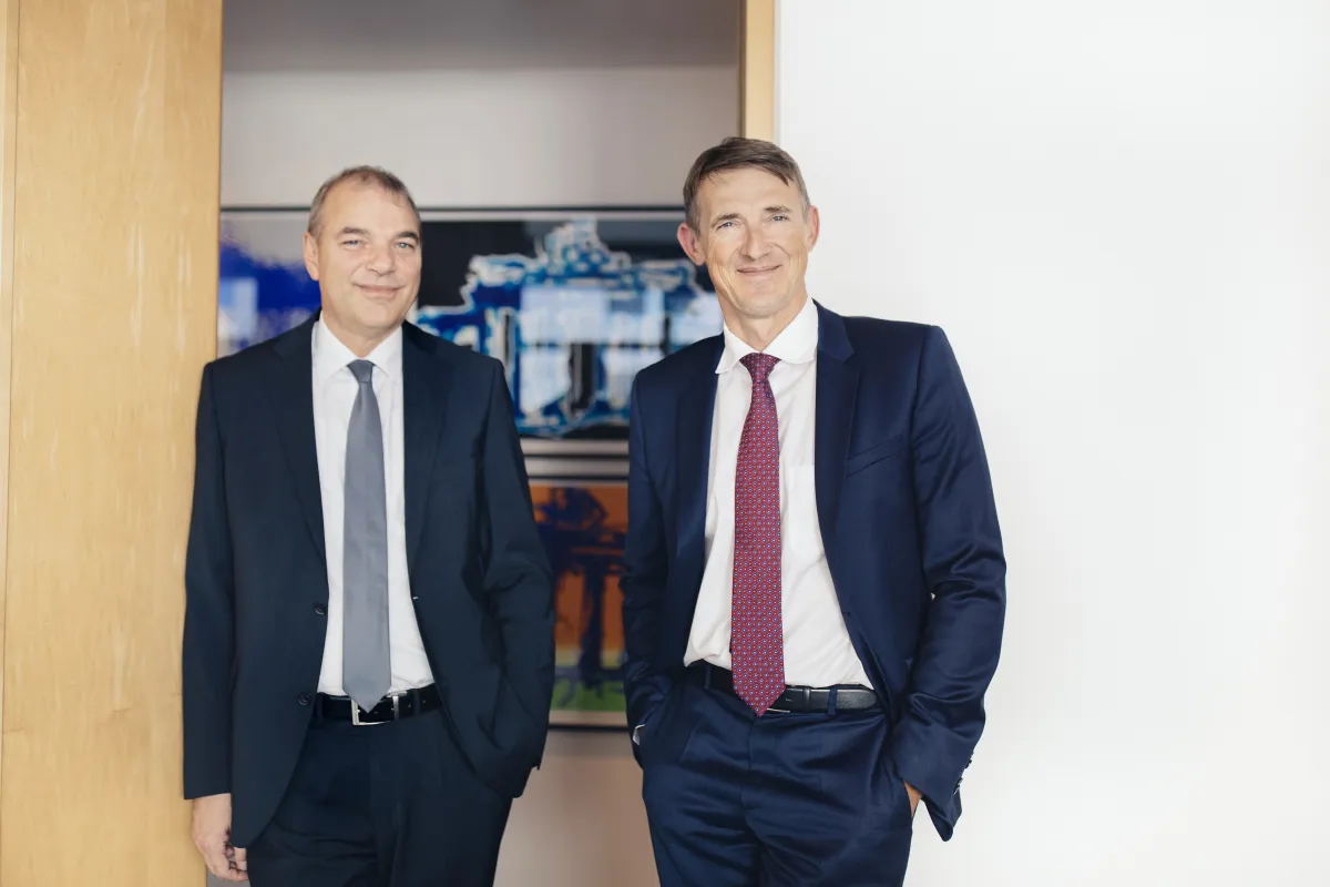 v. l. n. r.: Peter Straub und Steffen Hartung, Geschäftsführer der BBB (© Lena Giovanazzi)