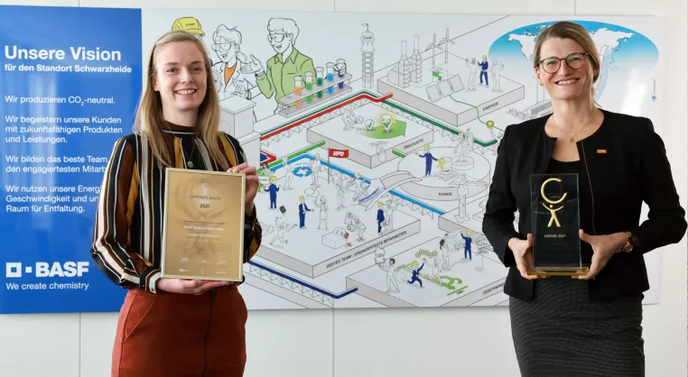 BASF Schwarzheide GmbH gewinnt Sonderpreis ‚Gesundheitskommunikation‘ beim Corporate Health Award 2021 Bild: BASF Schwarzheide GmbH gewinnt Sonderpreis ‚Gesundheitskommunikation‘ beim Corporate Health Award 2021