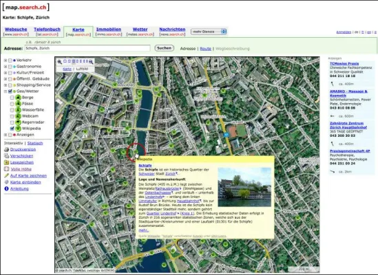 Bild: Virtueller Wissensflug über die Schweiz dank Wikipedia Points of Interest