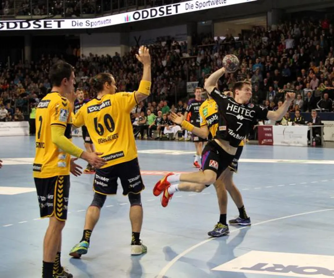 (Foto: hl-studios, Erlangen): wieder so schöne HCE-Tore wie gegen die Rhein-Neckar Löwen