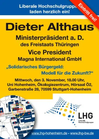 Bild: “Solidarisches Bürgergeld: Modell für die Zukunft?” - Veranstaltung mit Dieter Althaus, Ministerpräsident a.D.