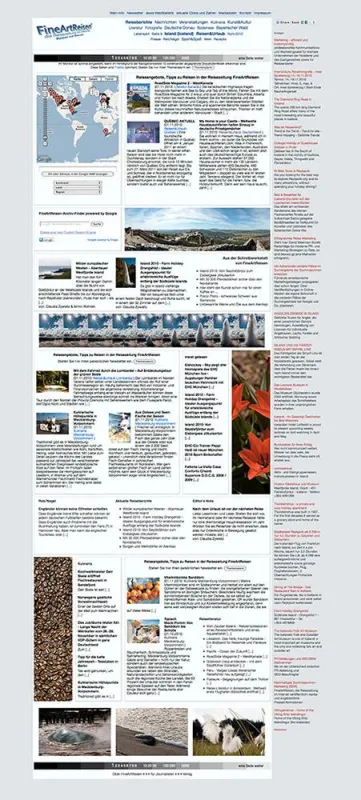Das neue Layout von FineArtReisen