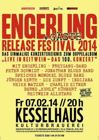Bild: Engerling und Gäste, am 7. Februar im Berliner Kesselhaus – CD-Release-Festival „LIVE IN REITWEIN“