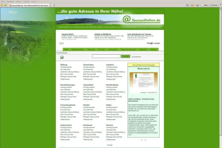 TaunusOnline.de - Kostenloses Webverzeichnis für die Taunusregion Bild: TaunusOnline.de - Kostenloses Webverzeichnis für die Taunusregion
