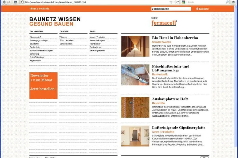 Bild: Gesund Bauen / Neues Fachlexikon von Baunetz Wissen