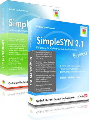 SimpleSYN 2.1: Jetzt in zwei neuen Editionen und weltweiter Synchronisierung von Outlook über das Internet Bild: SimpleSYN 2.1: Jetzt in zwei neuen Editionen und weltweiter Synchronisierung von Outlook über das Internet