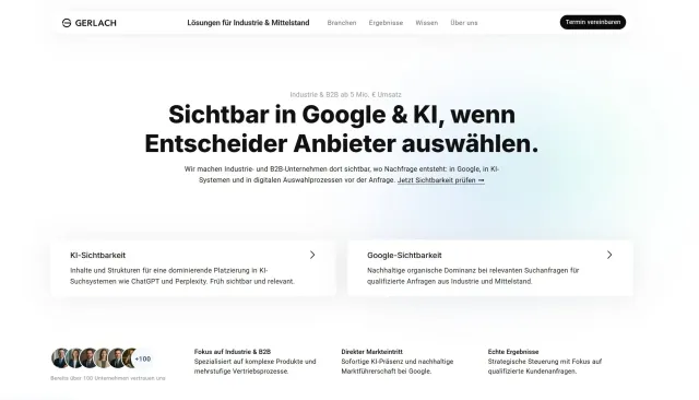 Bild: Vorreiter für KI-Sichtbarkeit: Gerlach Media setzt mit GEO neue Maßstäbe für den industriellen Mittelstand