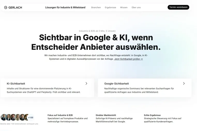 Vorreiter für KI-Sichtbarkeit: Gerlach Media setzt mit GEO neue Maßstäbe für den industriellen Mittelstand Bild: Vorreiter für KI-Sichtbarkeit: Gerlach Media setzt mit GEO neue Maßstäbe für den industriellen Mittelstand