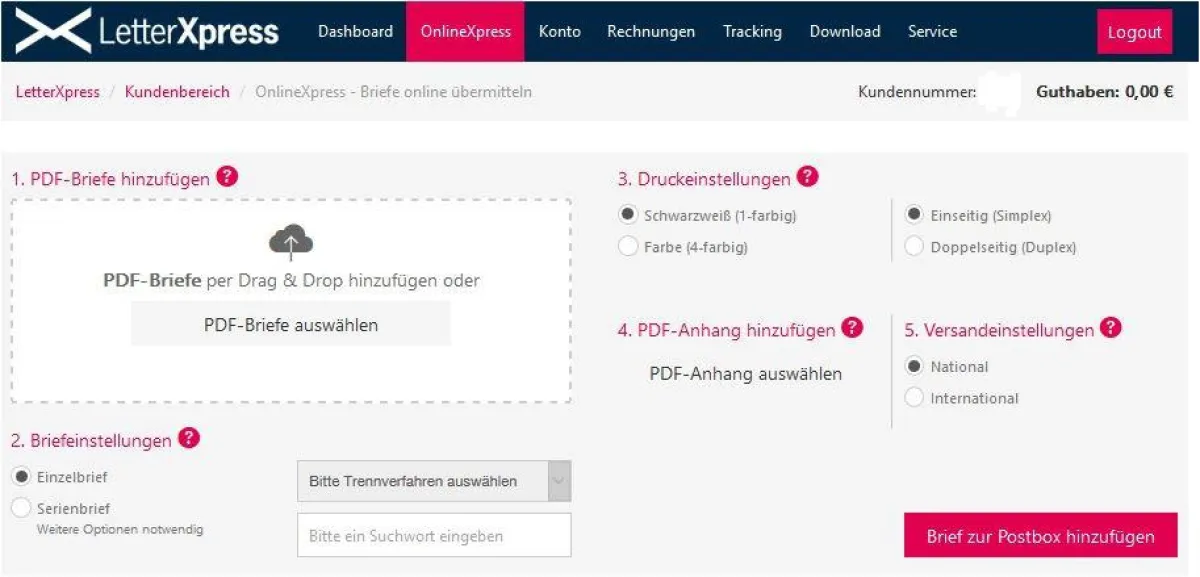 Mit der OnlineXpress-Funktion können Kunden ihre Briefe ab sofort von jedem Device verschicken.