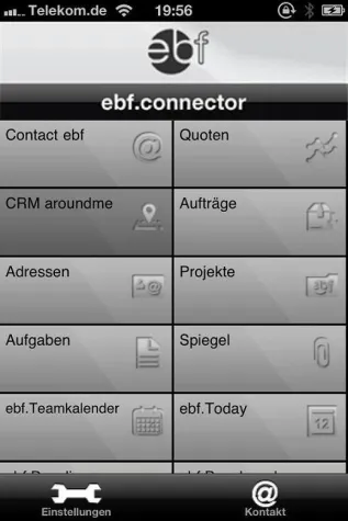ebf mit neuem ebf.connector für Android, BlackBerry, iPhone und iPad Bild: ebf mit neuem ebf.connector für Android, BlackBerry, iPhone und iPad